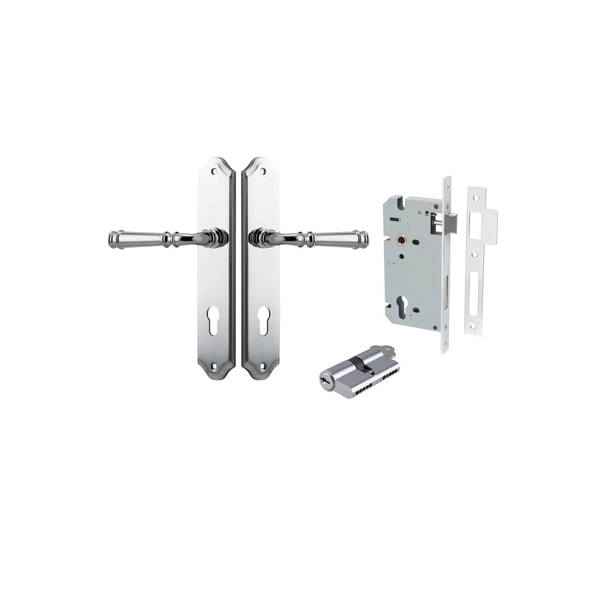 Verona Lever - Shouldered Backplate Entrance Kit with High Security Lock - entrance set configuration (6 of 18)