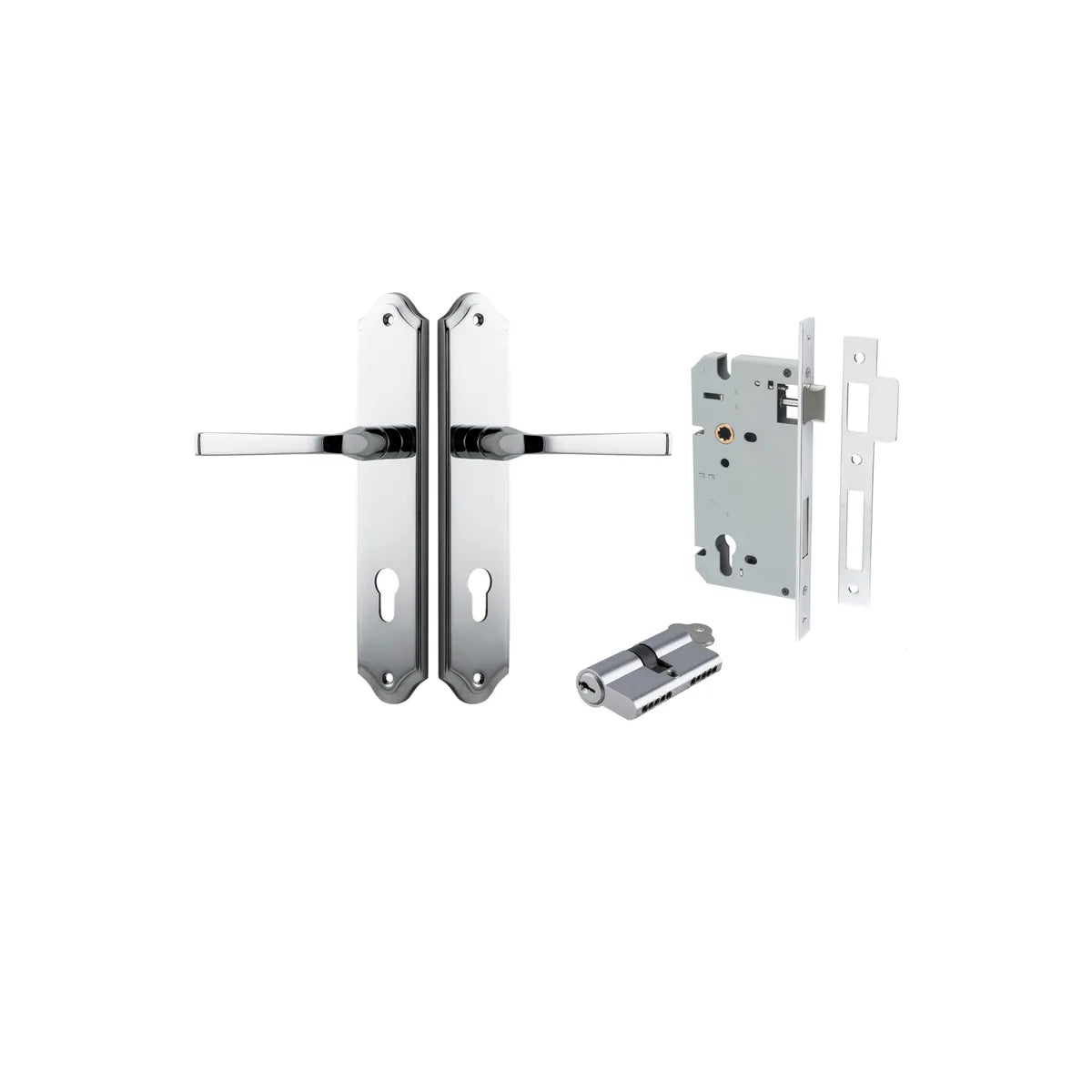 Annecy Lever - Shouldered Backplate Entrance Kit with High Security Lock