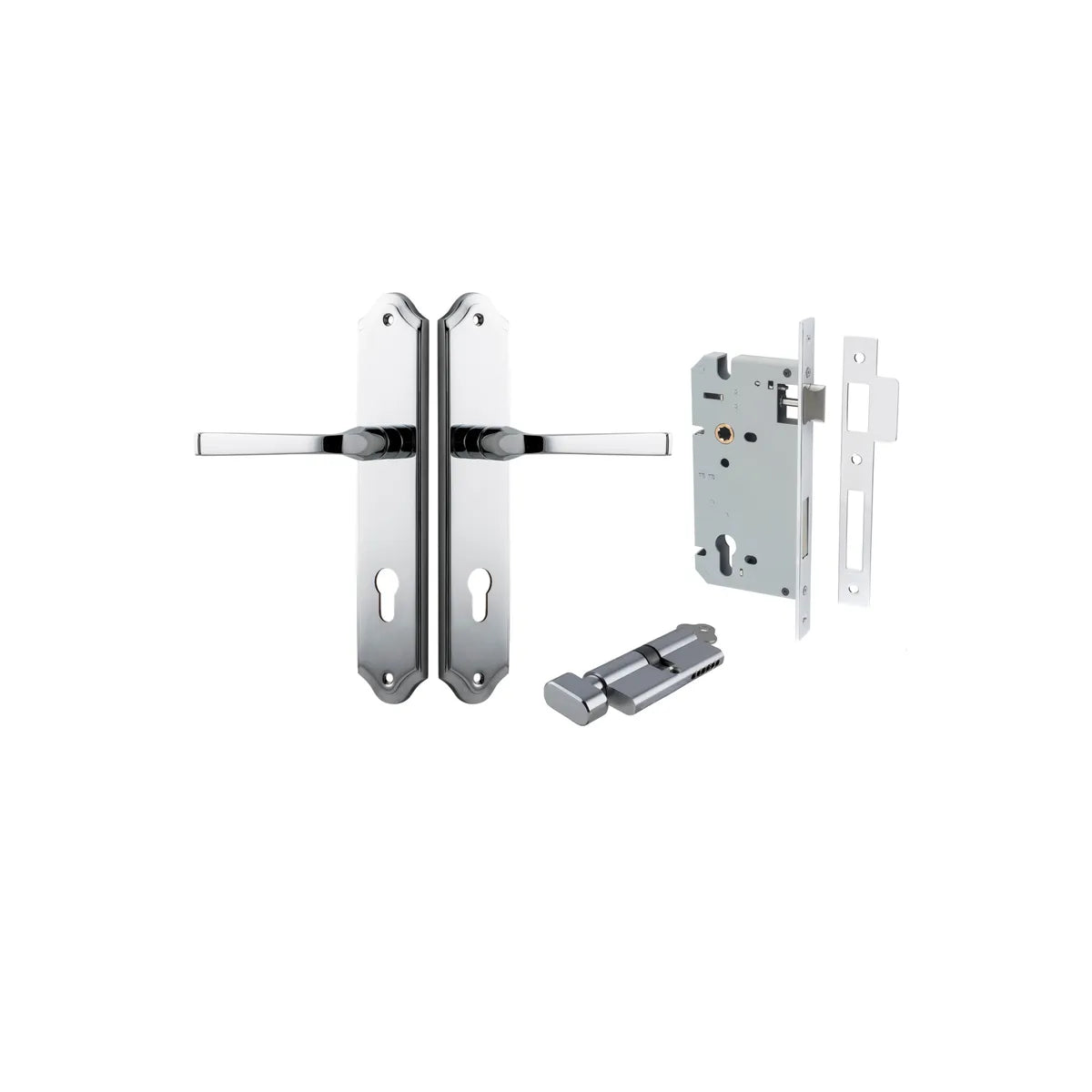 Annecy Lever - Shouldered Backplate Entrance Kit with High Security Lock - entrance set configuration (15 of 18)