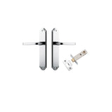Annecy Lever - Shouldered Backplate Passage Kit in Polished Chrome - rear mounting detail