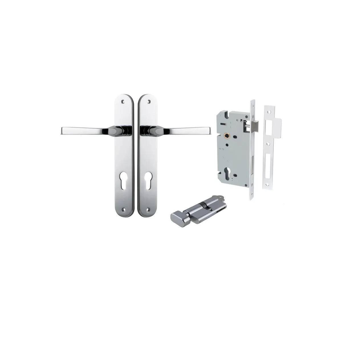 Annecy Lever - Oval Backplate Entrance Kit with High Security Lock - entrance set configuration (15 of 18)