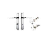 Annecy Lever - Oval Backplate Privacy Kit with Privacy Turn in Polished Chrome - privacy set configuration