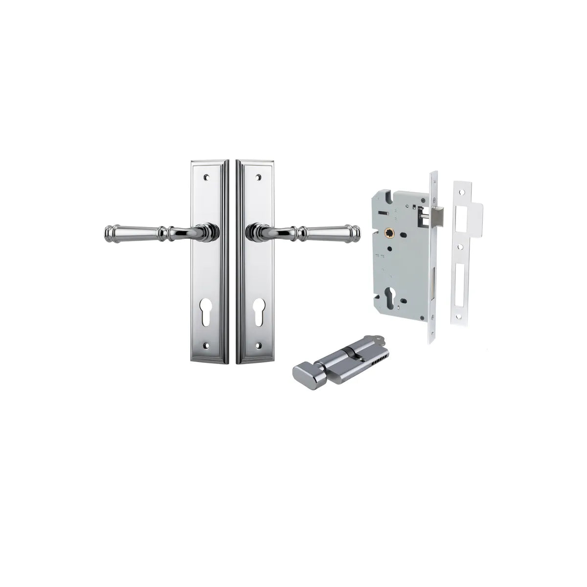 Verona Lever - Stepped Backplate Entrance Kit with High Security Lock - entrance set configuration (15 of 18)
