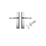 Verona Lever - Stepped Backplate Passage Kit in Polished Chrome - rear mounting detail