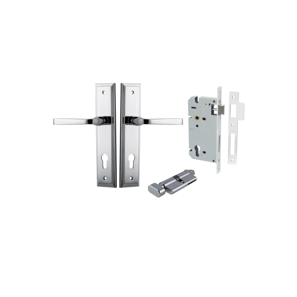 Annecy Lever - Stepped Backplate Entrance Kit with High Security Lock - entrance set configuration (15 of 18)