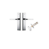 Annecy Lever - Stepped Backplate Passage Kit in Polished Chrome - rear mounting detail