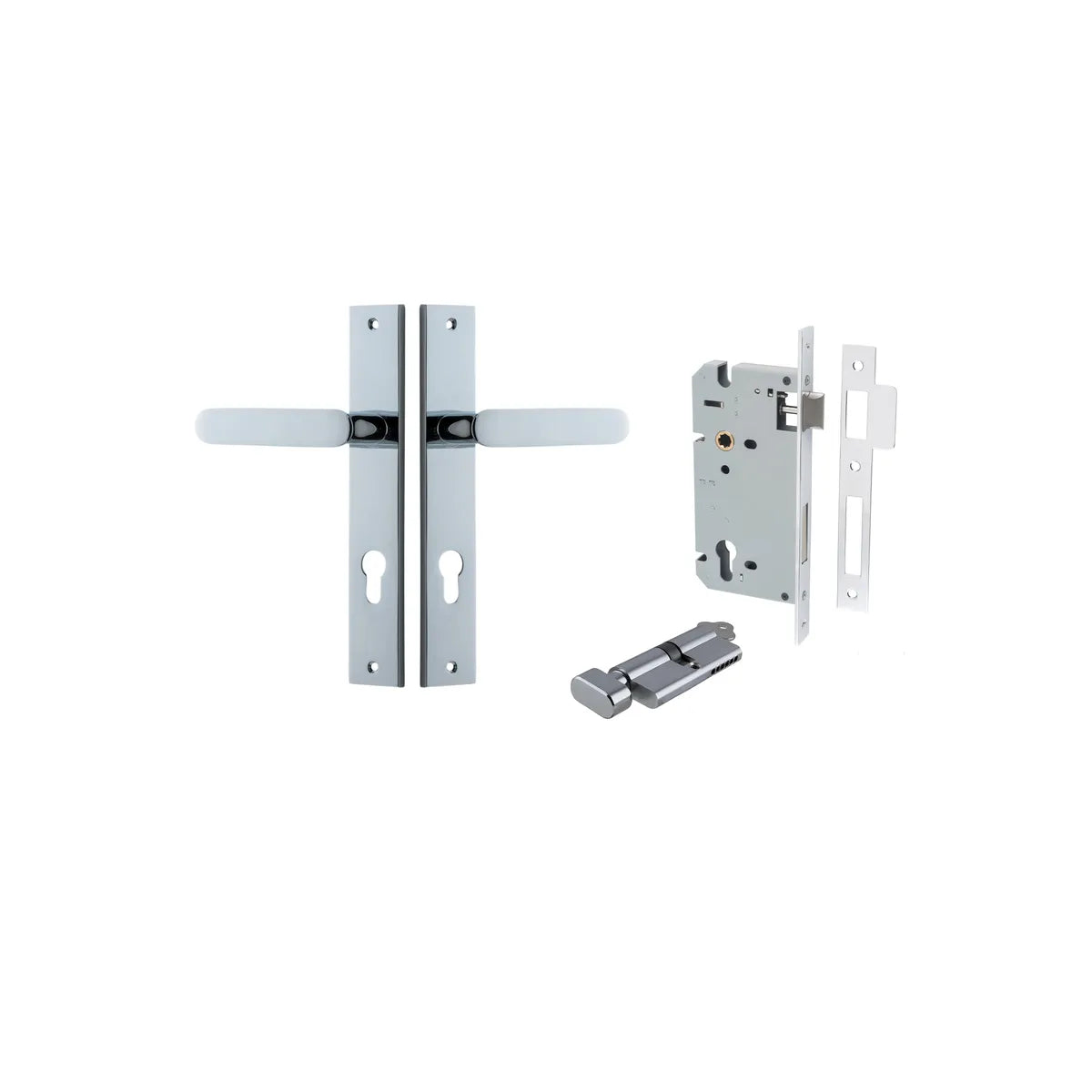 Bronte Lever - Rectangular Backplate Entrance Kit with High Security Lock in Brushed Brass - entrance set configur (12 of 14)