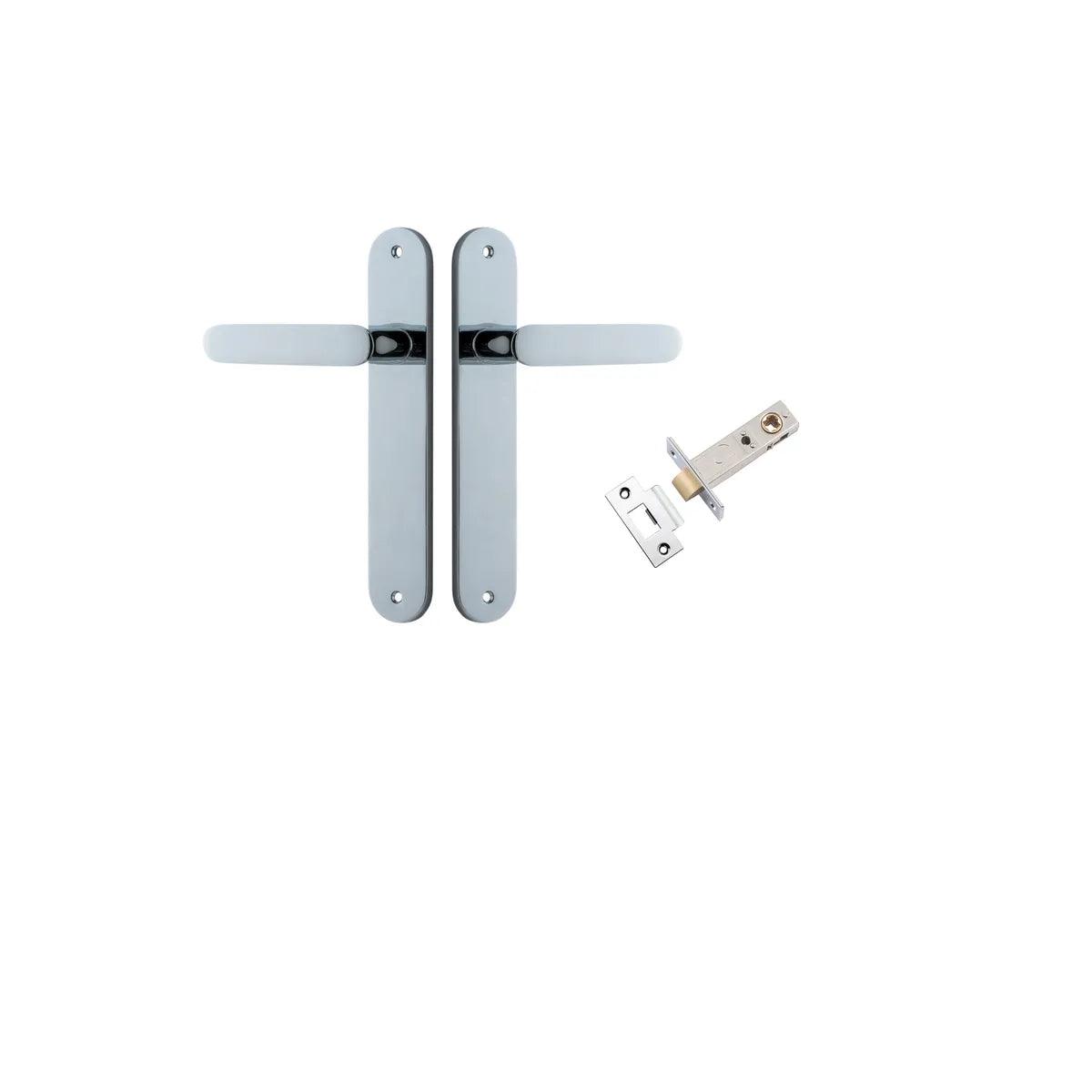 Bronte Lever - Oval Backplate Passage Kit in Polished Chrome - alternative product view