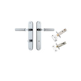 Brunswick Lever - Oval Backplate Privacy Kit in Polished Chrome - privacy set configuration