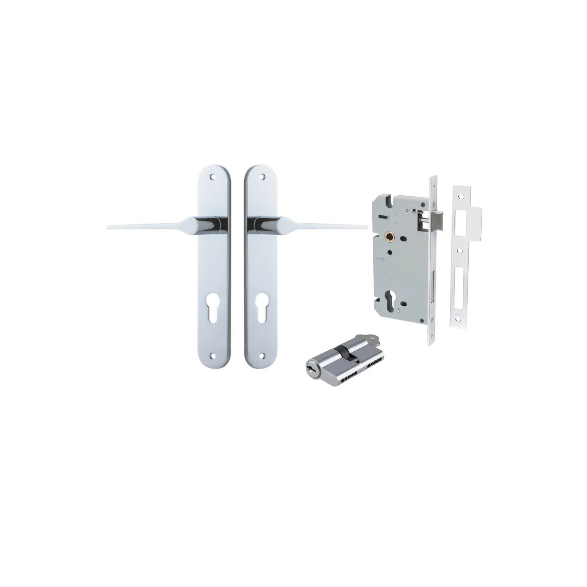 Como Lever - Oval Backplate Entrance Kit with High Security Lock - entrance set configuration (5 of 14)