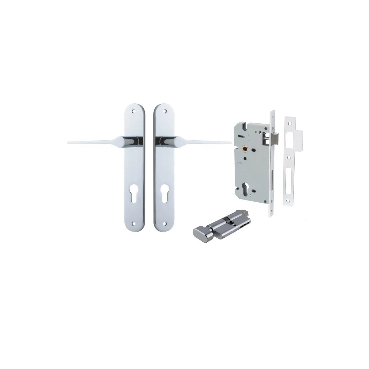 Como Lever - Oval Backplate Entrance Kit with High Security Lock - entrance set configuration (12 of 14)