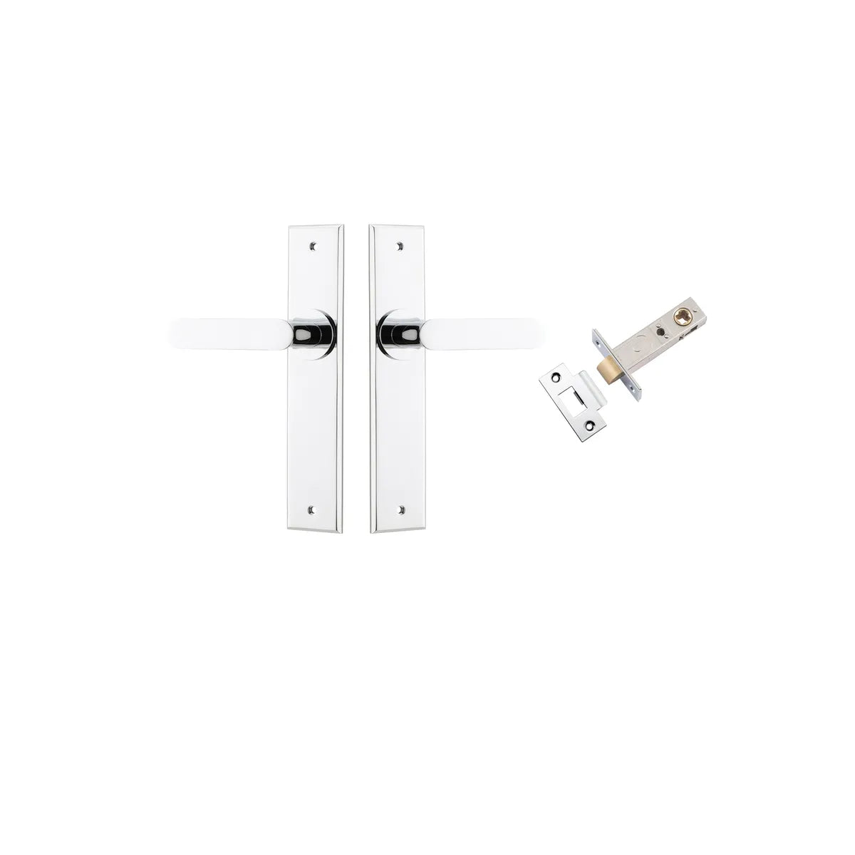 Bronte Lever - Chamfered Backplate Passage Kit in Polished Chrome - alternative product view
