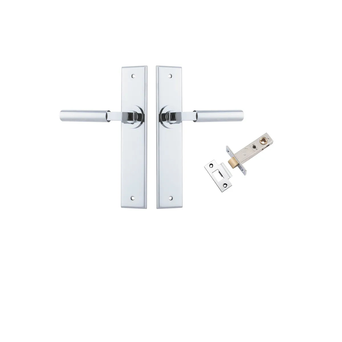 Berlin Lever - Chamfered Backplate Passage Kit in Polished Chrome - alternative product view