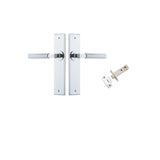 Brunswick Lever - Chamfered Backplate Passage Kit in Polished Chrome - side profile view