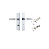 Brunswick Lever - Chamfered Backplate Privacy Kit in Polished Chrome - privacy set configuration