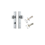 Guildford Knob - Rectangular Backplate Privacy Kit with Privacy Turn in Polished Chrome - privacy set configuration