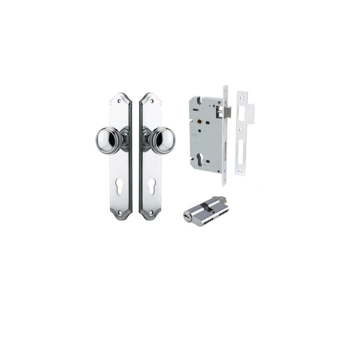 Paddington Knob - Shouldered Backplate Entrance Kit with High Security Lock - entrance set configuration (6 of 18)