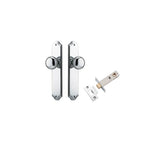 Cambridge Knob - Shouldered Backplate Passage Kit in Polished Chrome - rear mounting detail