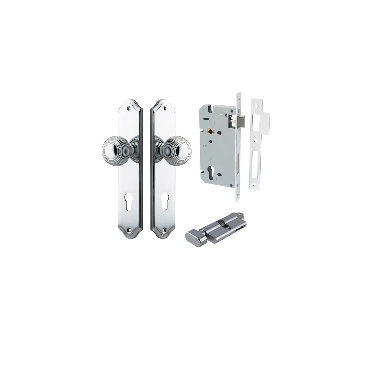 Guildford Knob - Shouldered Backplate Entrance Kit with High Security Lock - entrance set configuration (15 of 18)