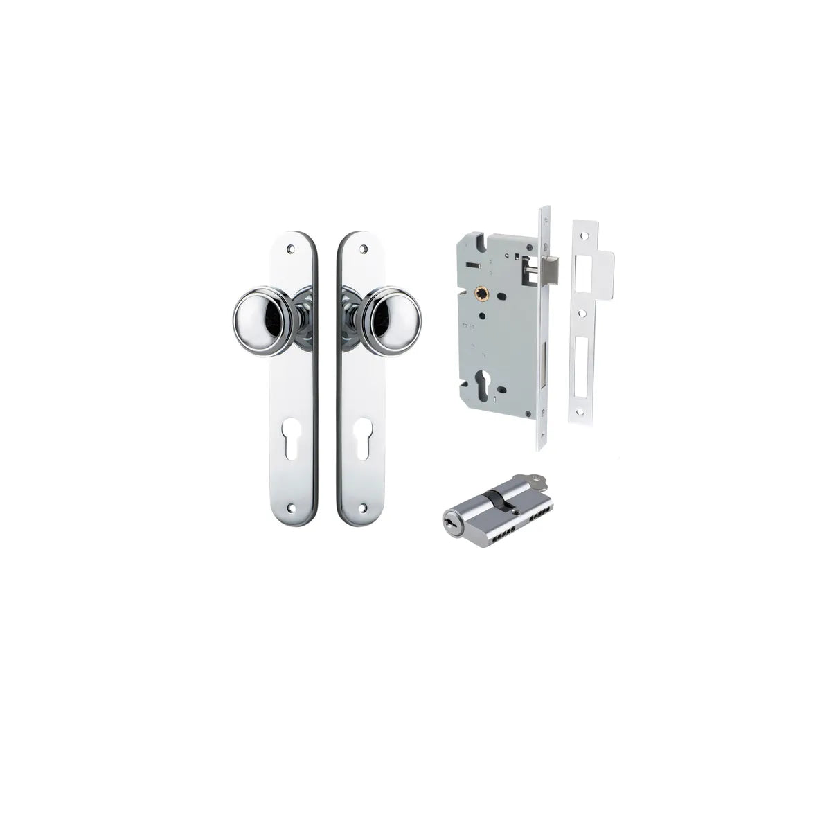 Paddington Knob - Oval Backplate Entrance Kit with High Security Lock - entrance set configuration (6 of 18)