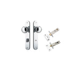 Paddington Knob - Oval Backplate Privacy Kit with Privacy Turn in Polished Chrome - privacy set configuration