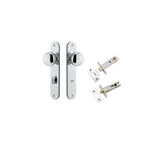 Cambridge Knob - Oval Backplate Privacy Kit with Privacy Turn in Polished Chrome - privacy set configuration