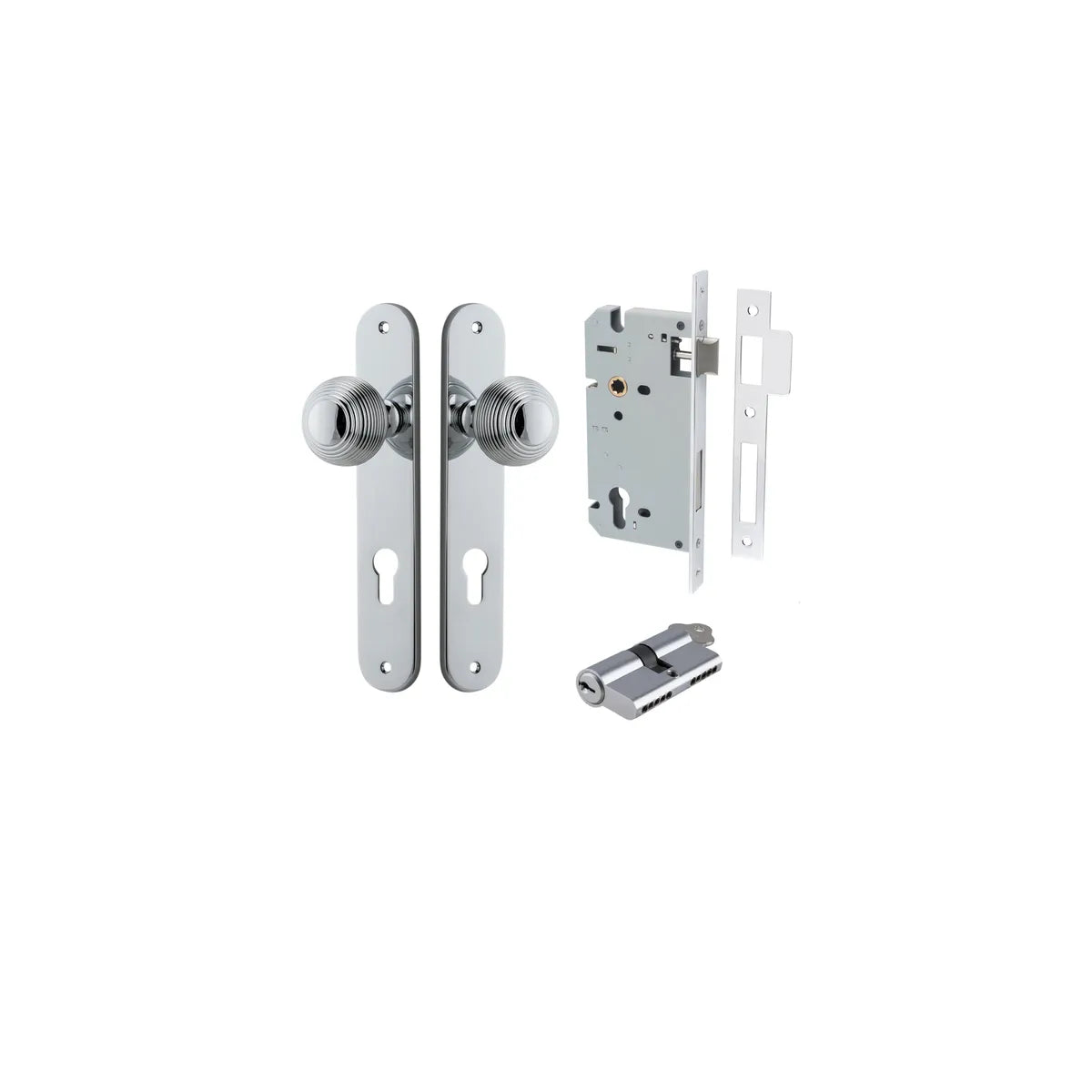 Guildford Knob - Oval Backplate Entrance Kit with High Security Lock - entrance set configuration (6 of 18)