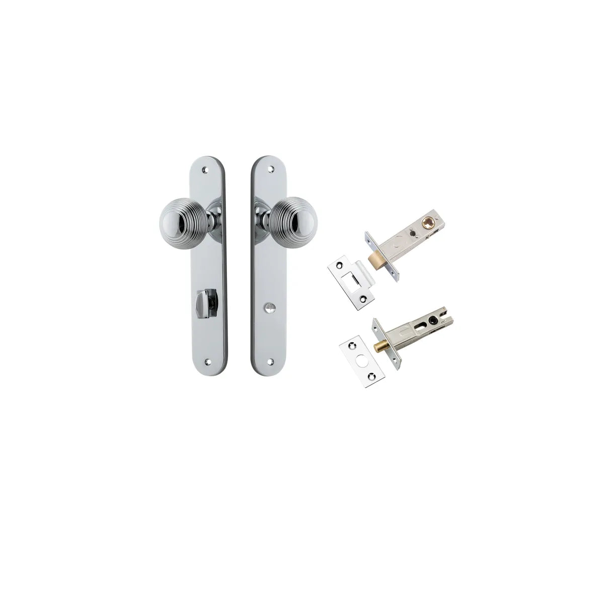 Guildford Knob - Oval Backplate Privacy Kit with Privacy Turn