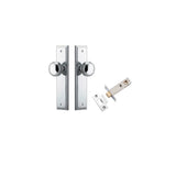 Paddington Knob - Stepped Backplate Passage Kit in Polished Chrome - rear mounting detail