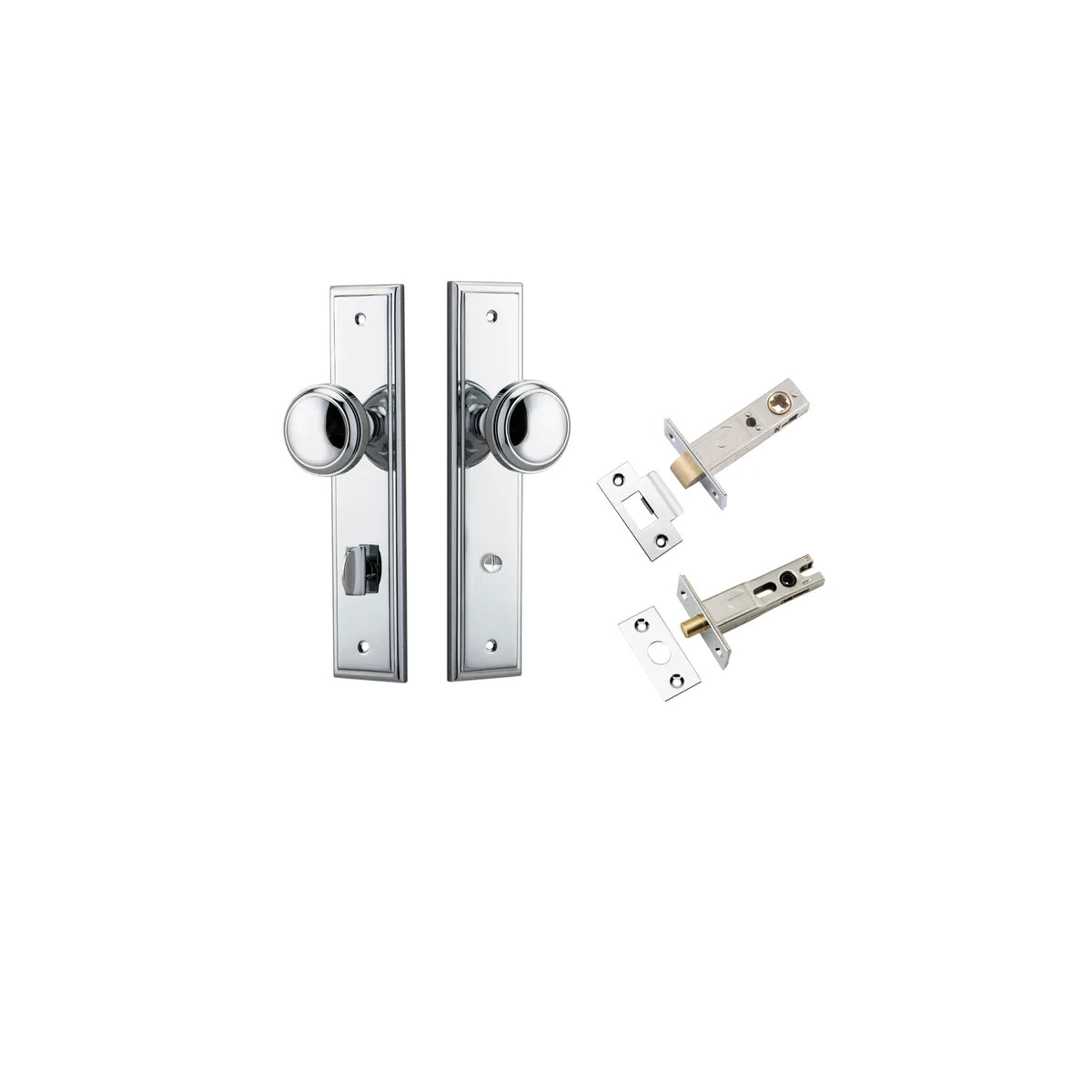 Paddington Knob - Stepped Backplate Privacy Kit with Privacy Turn in Brushed Chrome - privacy set configuration (6 of 9)