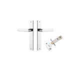 Osaka Lever - Rectangular Backplate Passage Kit in Polished Chrome - side profile view