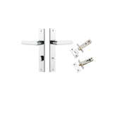 Osaka Lever - Rectangular Backplate Privacy Kit with Privacy Turn in Polished Chrome - privacy set configuration
