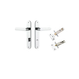 Osaka Lever - Oval Backplate Privacy Kit with Privacy Turn in Polished Chrome - privacy set configuration
