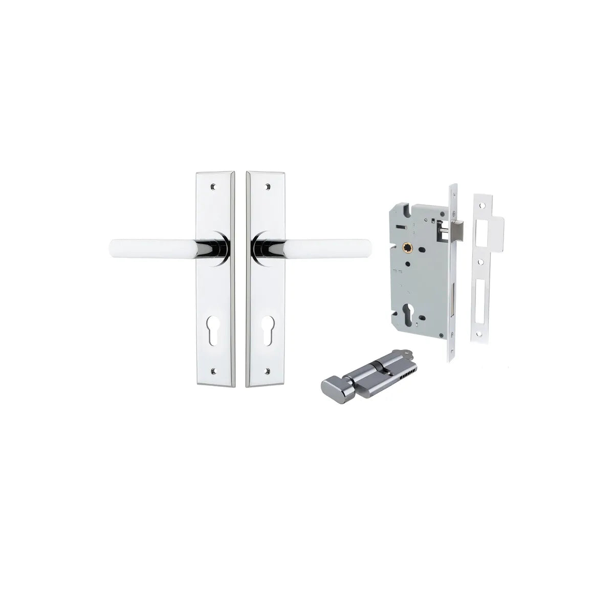 Osaka Lever - Chamfered Backplate Entrance Kit with High Security Lock - entrance set configuration (10 of 12)