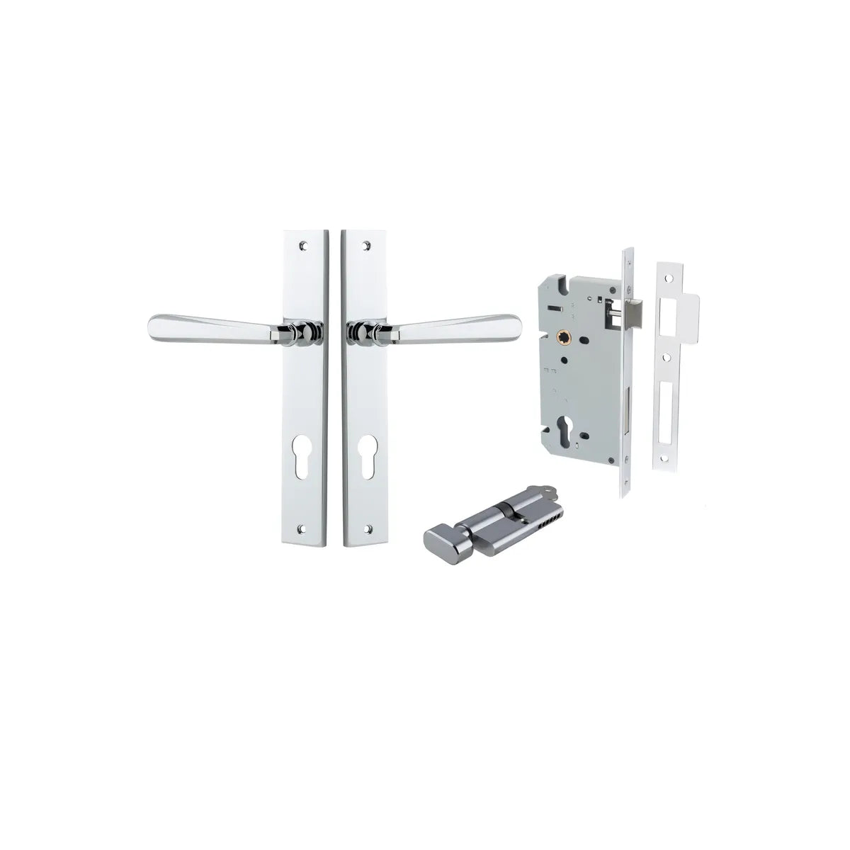 Copenhagen Lever - Rectangular Backplate Entrance Kit with High Security Lock - entrance set configuration (12 of 14)