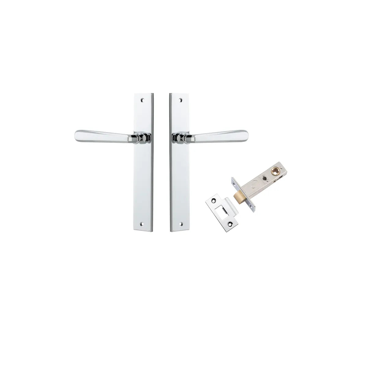 Copenhagen Lever - Rectangular Backplate Passage Kit in Polished Chrome - alternative product view