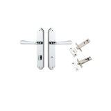 Copenhagen Lever - Shouldered Backplate Privacy Kit with Privacy Turn in Polished Chrome - privacy set configuration
