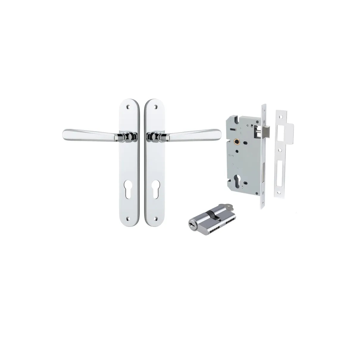 Copenhagen Lever - Oval Backplate Entrance Kit with High Security Lock - entrance set configuration (5 of 14)