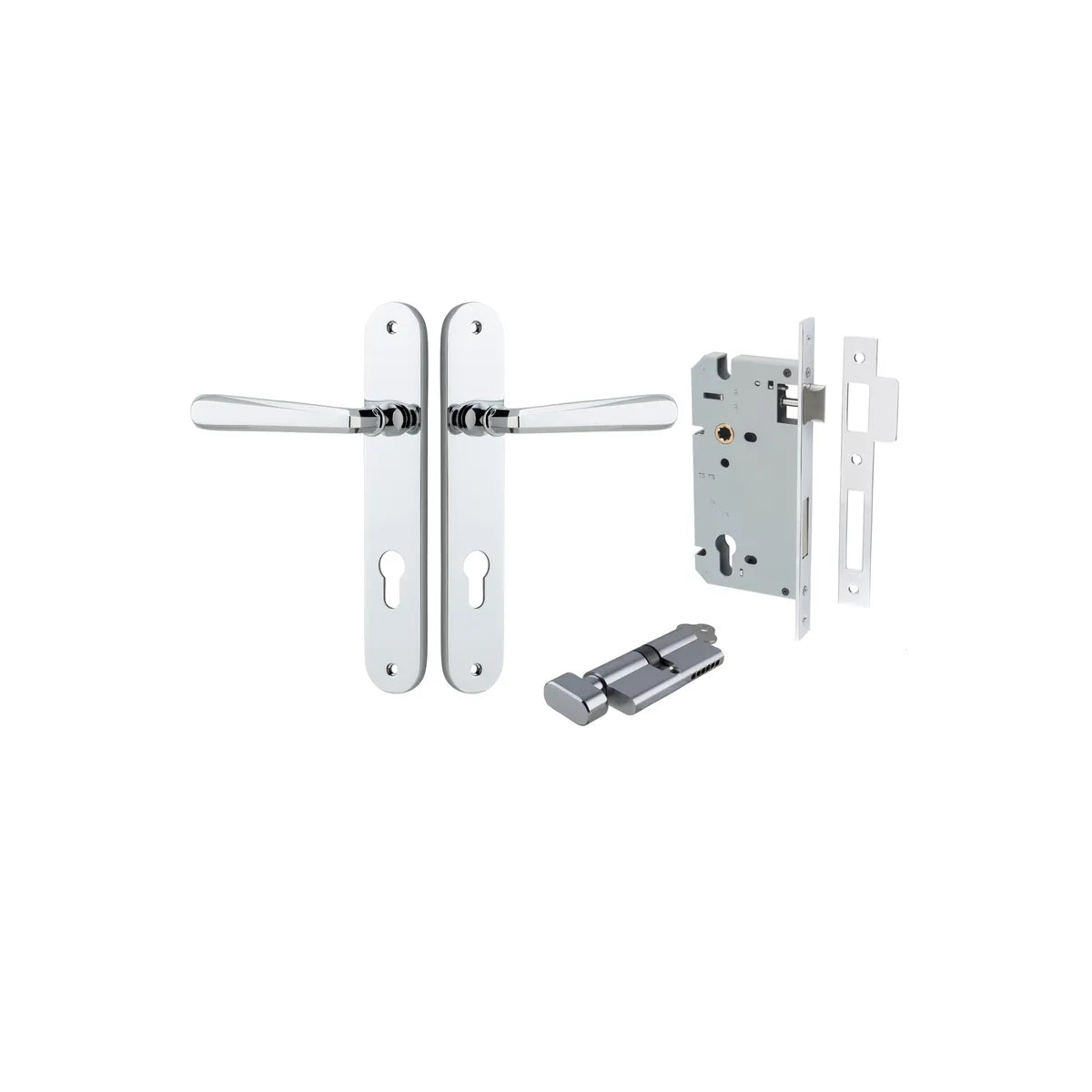 Copenhagen Lever - Oval Backplate Entrance Kit with High Security Lock - entrance set configuration (12 of 14)
