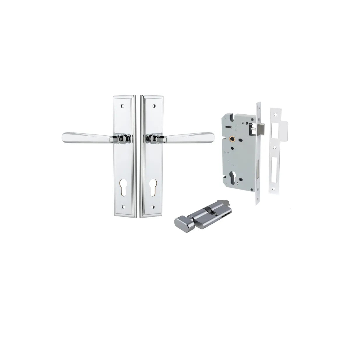 Copenhagen Lever - Stepped Backplate Entrance Kit with High Security Lock - entrance set configuration (12 of 14)