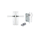 Copenhagen Lever - Chamfered Backplate Entrance Kit with High Security Lock in Brushed Chrome - entrance set configuration