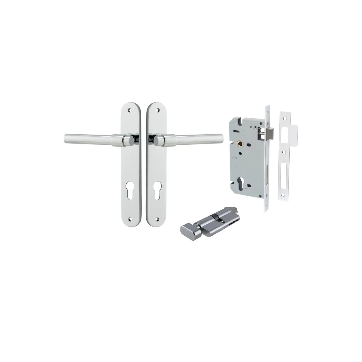 Helsinki Lever - Oval Backplate Entrance Kit with High Security Lock - entrance set configuration (12 of 14)