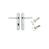 Helsinki Lever - Oval Backplate Privacy Kit with Privacy Turn in Brushed Chrome - privacy set configuration (5 of 7)