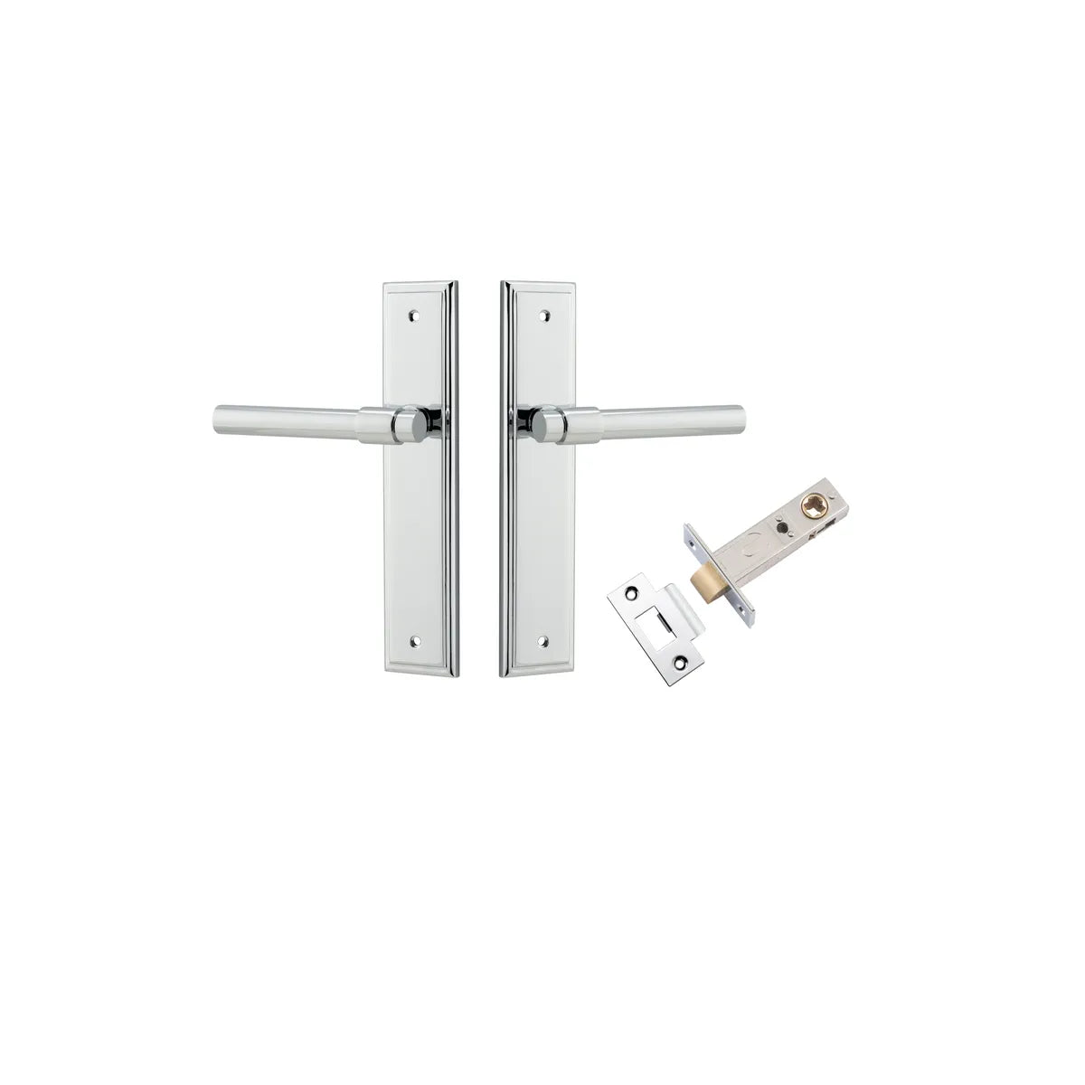 Helsinki Lever - Stepped Backplate Passage Kit in Polished Chrome - alternative product view