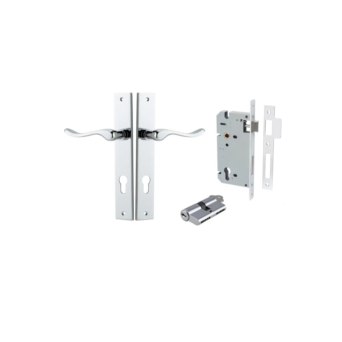 Stirling Lever - Rectangular Backplate Entrance Kit with High Security Lock - entrance set configuration (6 of 16)