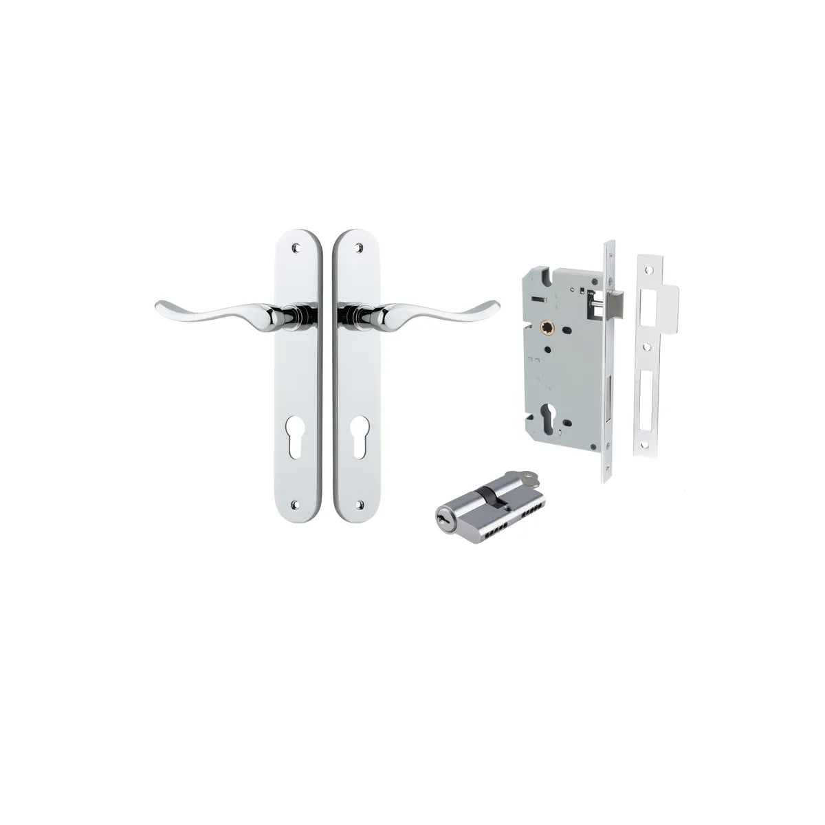 Stirling Lever - Oval Backplate Entrance Kit with High Security Lock - entrance set configuration (6 of 16)