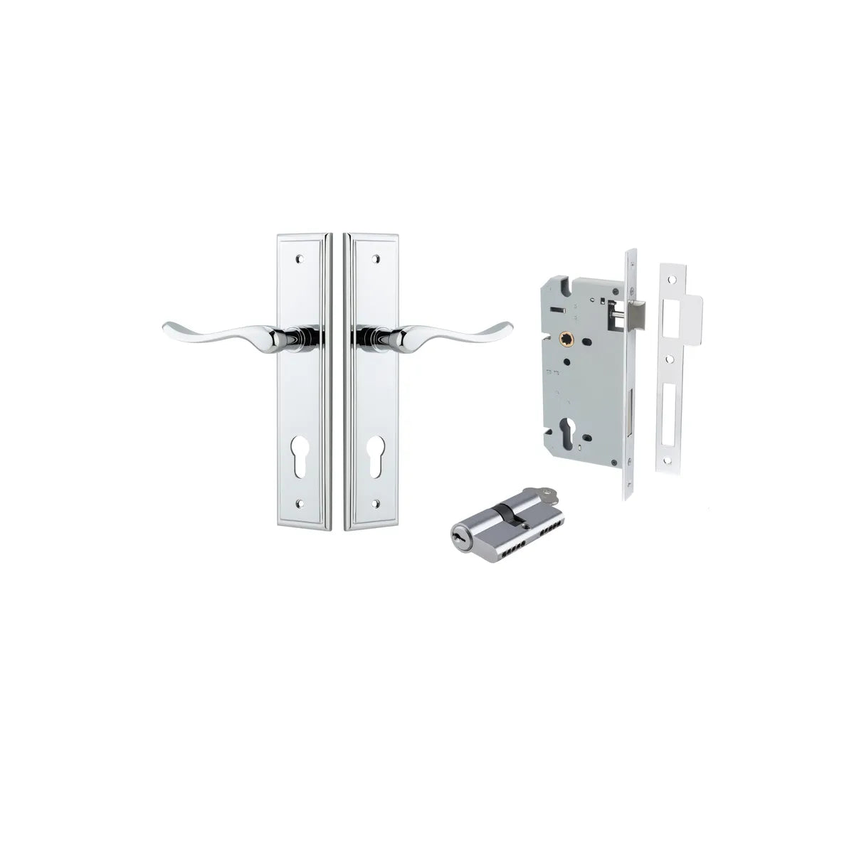 Stirling Lever - Stepped Backplate Entrance Kit with High Security Lock