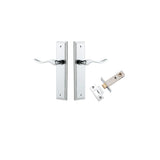 Stirling Lever - Stepped Backplate Passage Kit in Brushed Chrome - rear mounting detail