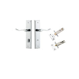 Stirling Lever - Stepped Backplate Privacy Kit with Privacy Turn in Polished Chrome - privacy set configuration