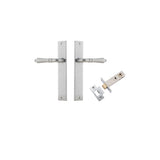 Sarlat Lever - Rectangular Backplate Passage Kit in Brushed Chrome - angled product view
